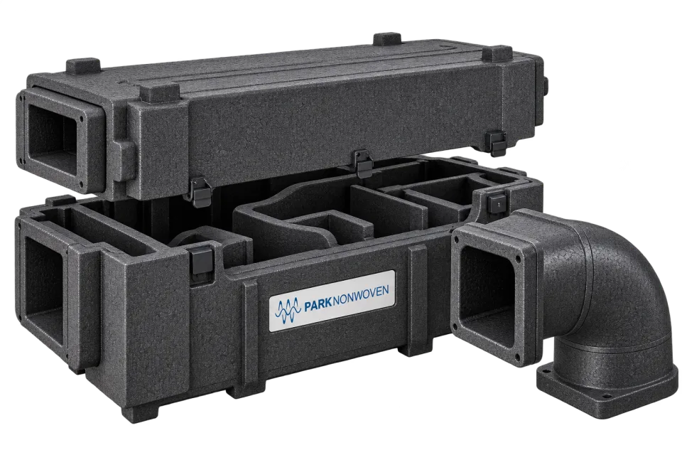Illustrative custom hvac components product render with PARK Nonwoven branding