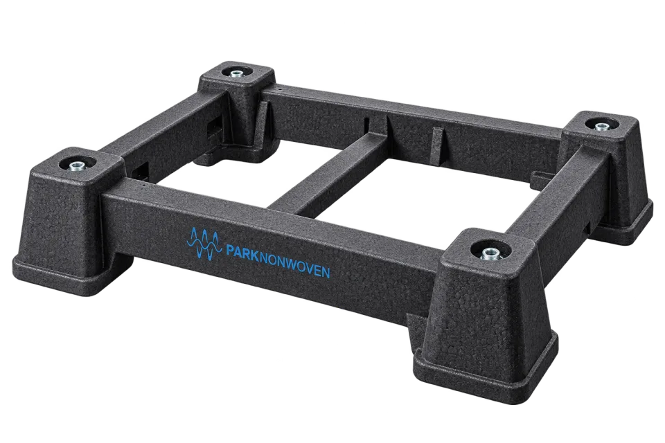 Illustrative heat-pump support frames product render with PARK Nonwoven branding