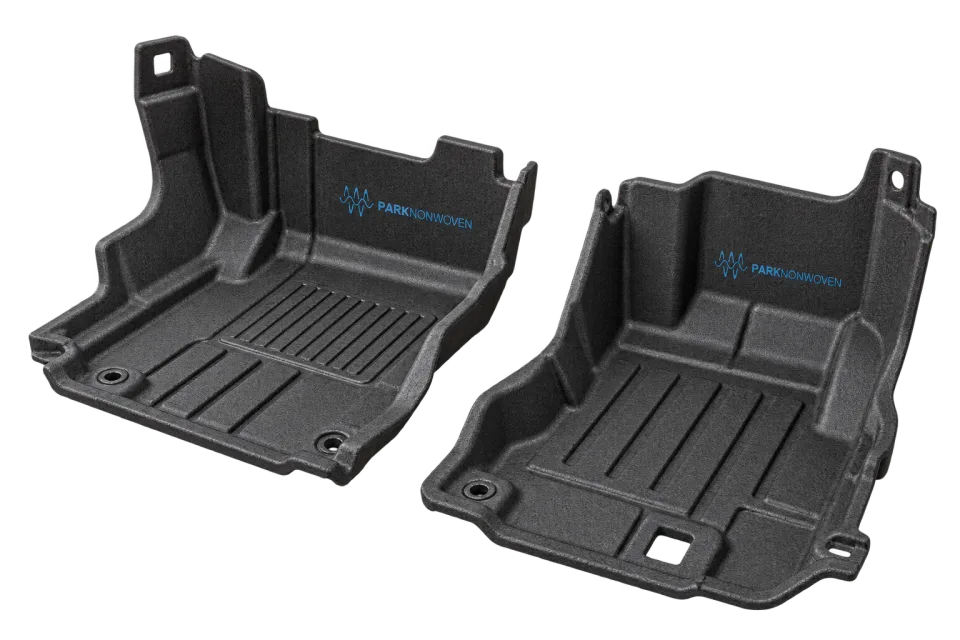 Illustrative vehicle floor panels product render with PARK Nonwoven branding
